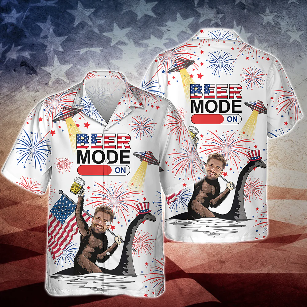 Custom Face 4th Of July Bigfoot Drink Beer Hawaiian Shirt Funny Gift CH07 895692 - Image 7