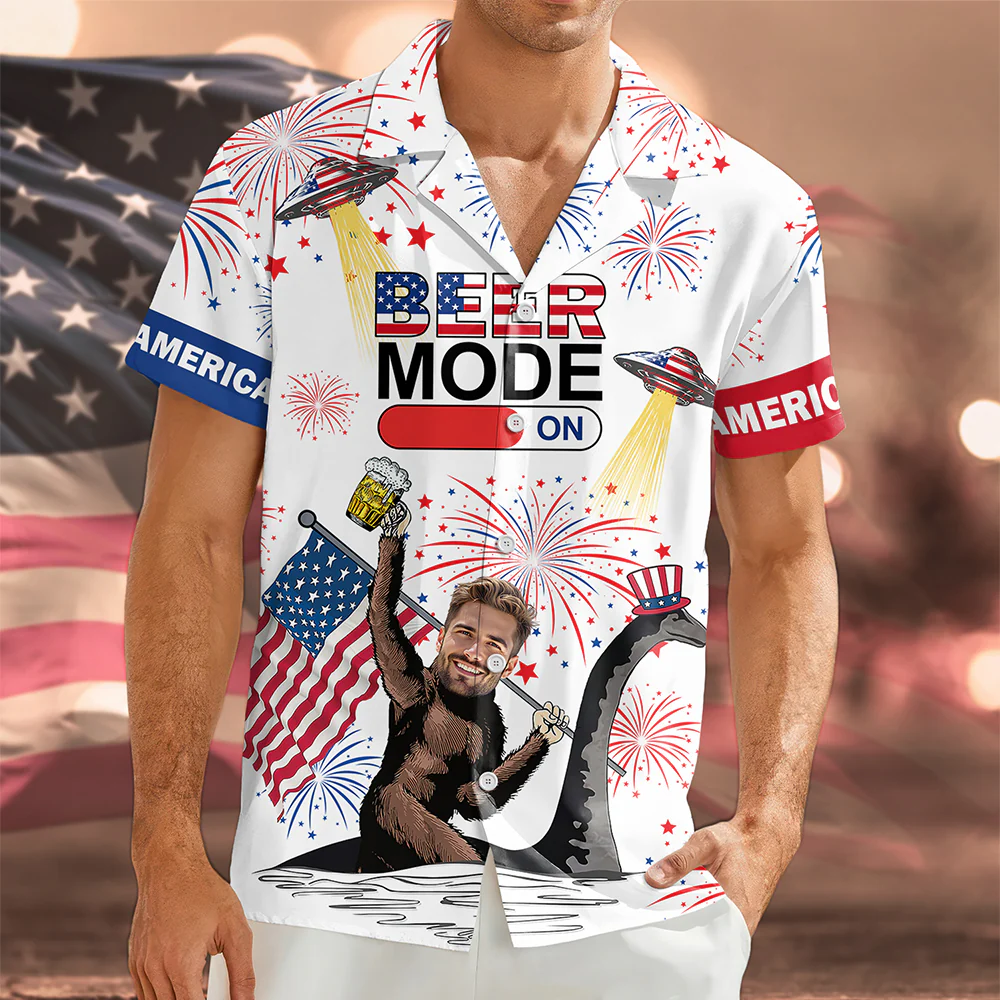 Custom Face 4th Of July Bigfoot Drink Beer Hawaiian Shirt Funny Gift CH07 895692 - Image 8