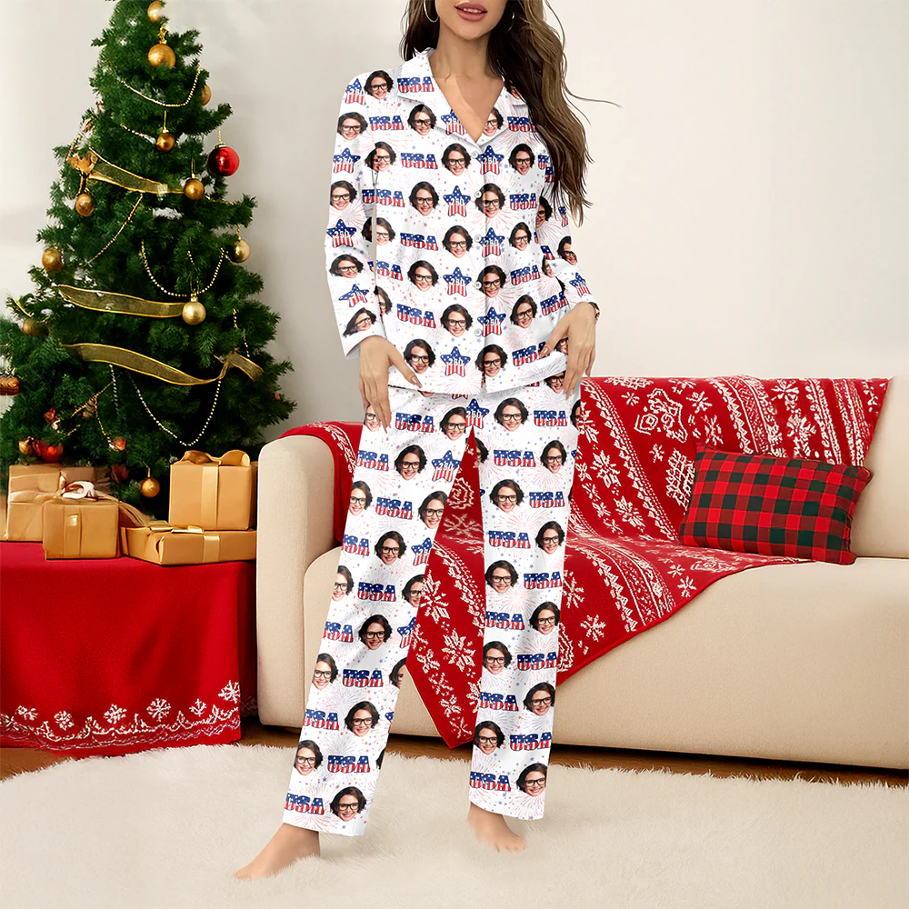 Custom Face Celebrate 250 Years America Anniversary 250th Independence Day Pajamas CH07 899746 - Image 6