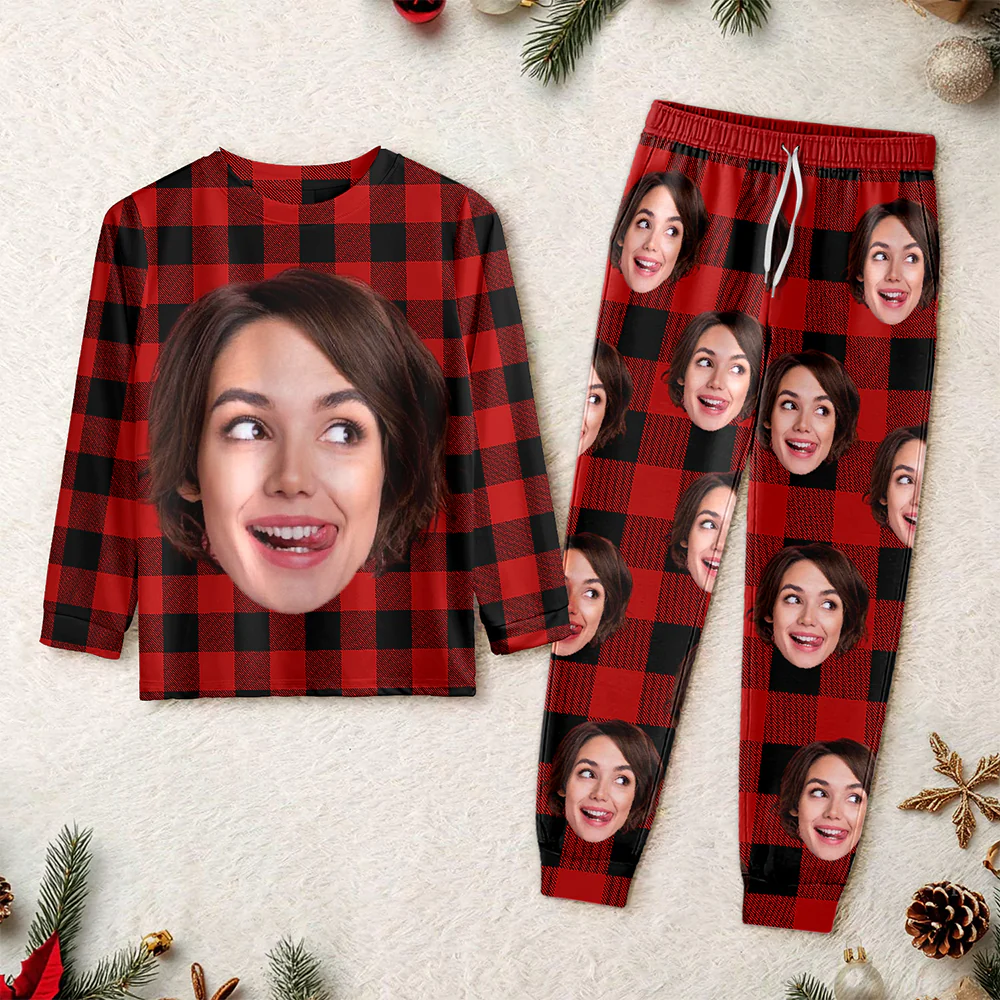 Custom Face Photo With Christmas Accesories Sleepwear CH07 899156 - Image 5