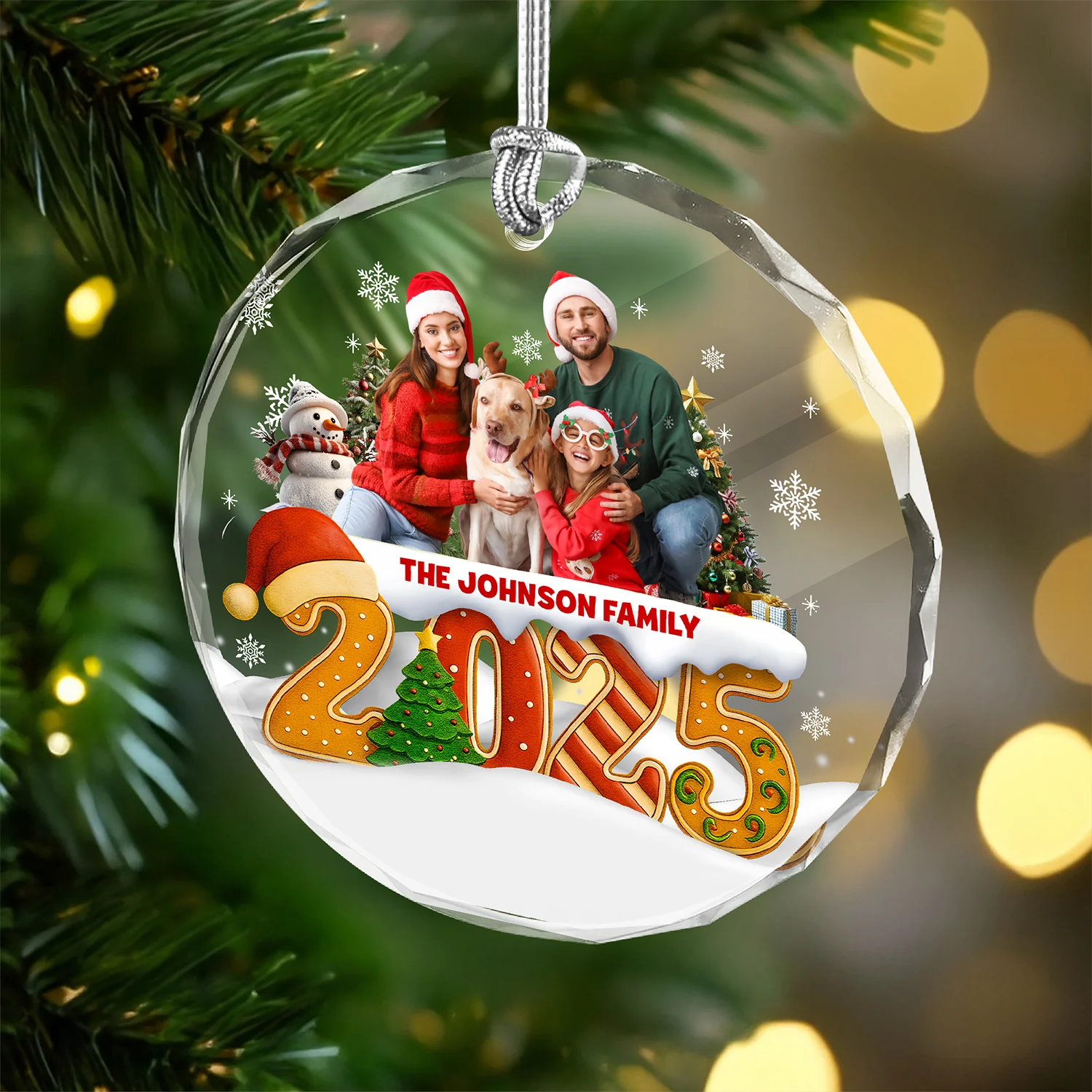 Custom Family Christmas Cake Crew Photo - Personalized Glass Ornament CH07 899974 - Image 8