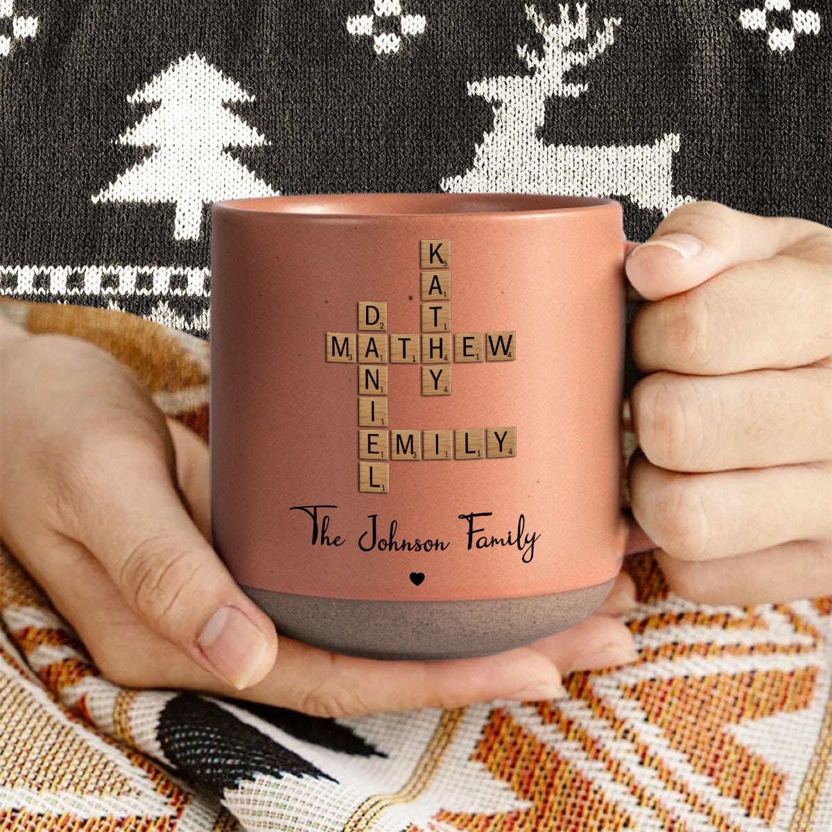 Custom Family Members Name Crossword Puzzle Personalized Pottery Mug TH10 895026 - Image 4