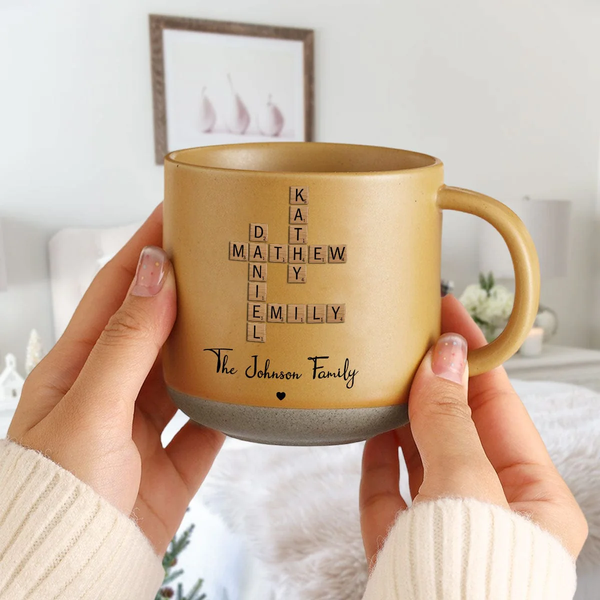 Custom Family Members Name Crossword Puzzle Personalized Pottery Mug TH10 895026 - Image 6