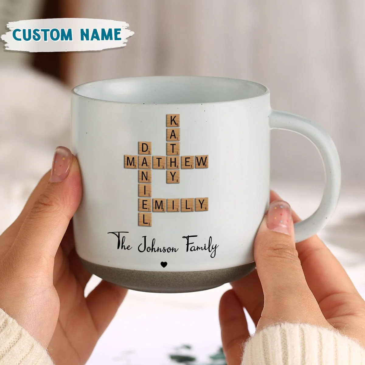 Custom Family Members Name Crossword Puzzle Personalized Pottery Mug TH10 895026 - Image 7