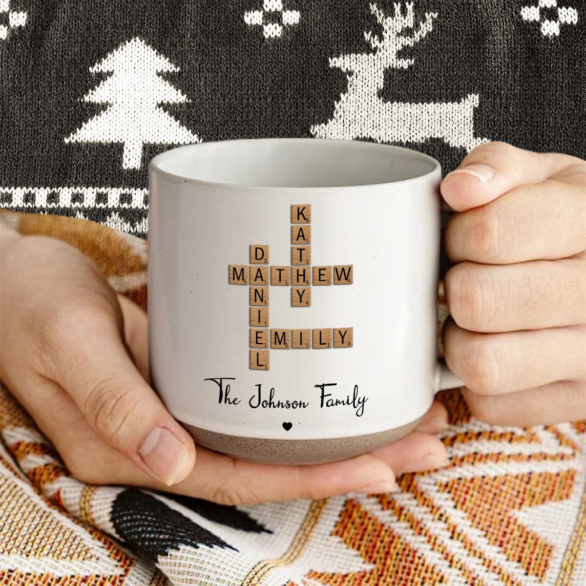 Custom Family Members Name Crossword Puzzle Personalized Pottery Mug TH10 895026 - Image 8