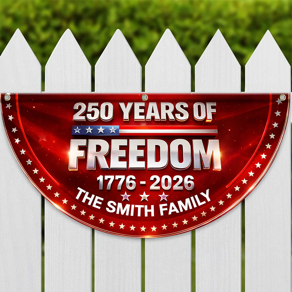 Custom Family Name 250 Year of Freedom USA Anniversary Non-Pleated Fan Flag CH07 910642 - Image 7