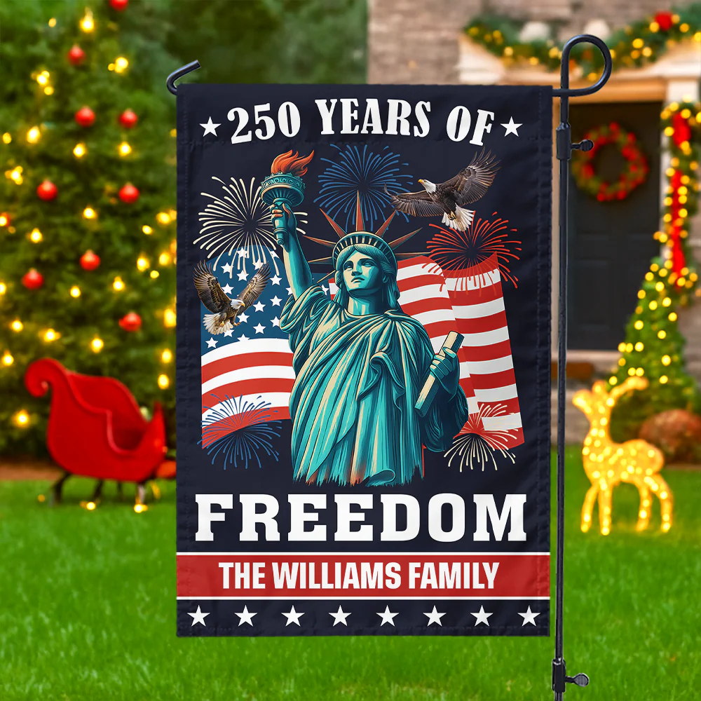 Custom Family Name 250 Years of Freedom American Garden Flag Patriotic Independence Day Decor CH07 899572 - Image 2