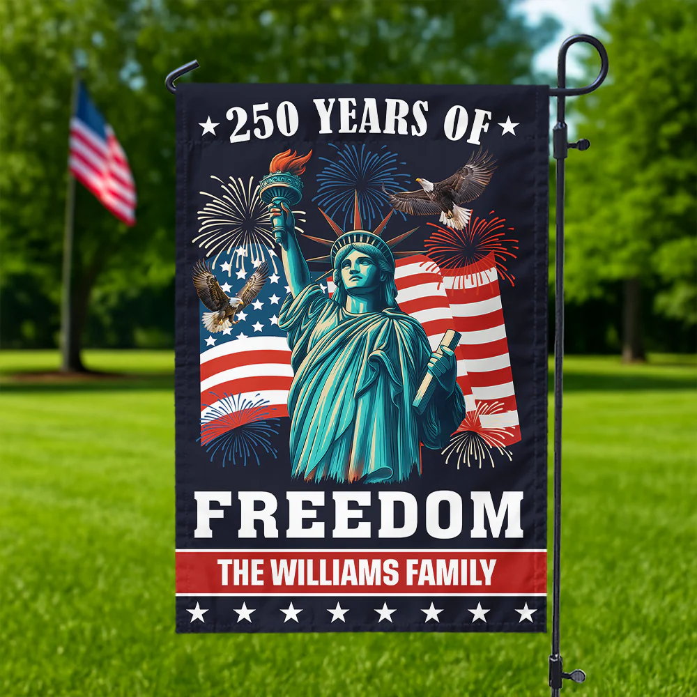 Custom Family Name 250 Years of Freedom American Garden Flag Patriotic Independence Day Decor CH07 899572 - Image 5