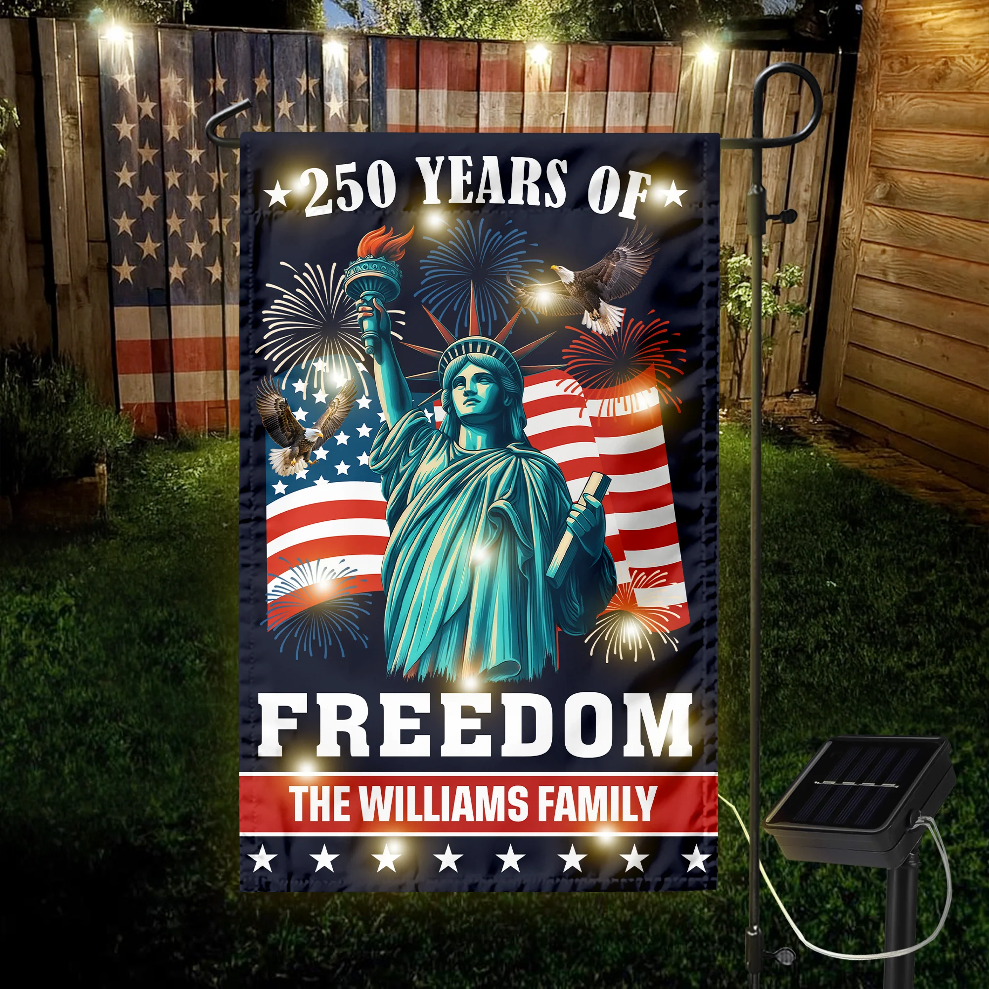 Custom Family Name 250 Years of Freedom American Led Garden Flag Patriotic Independence Day Decor CH07 899574 - Image 4