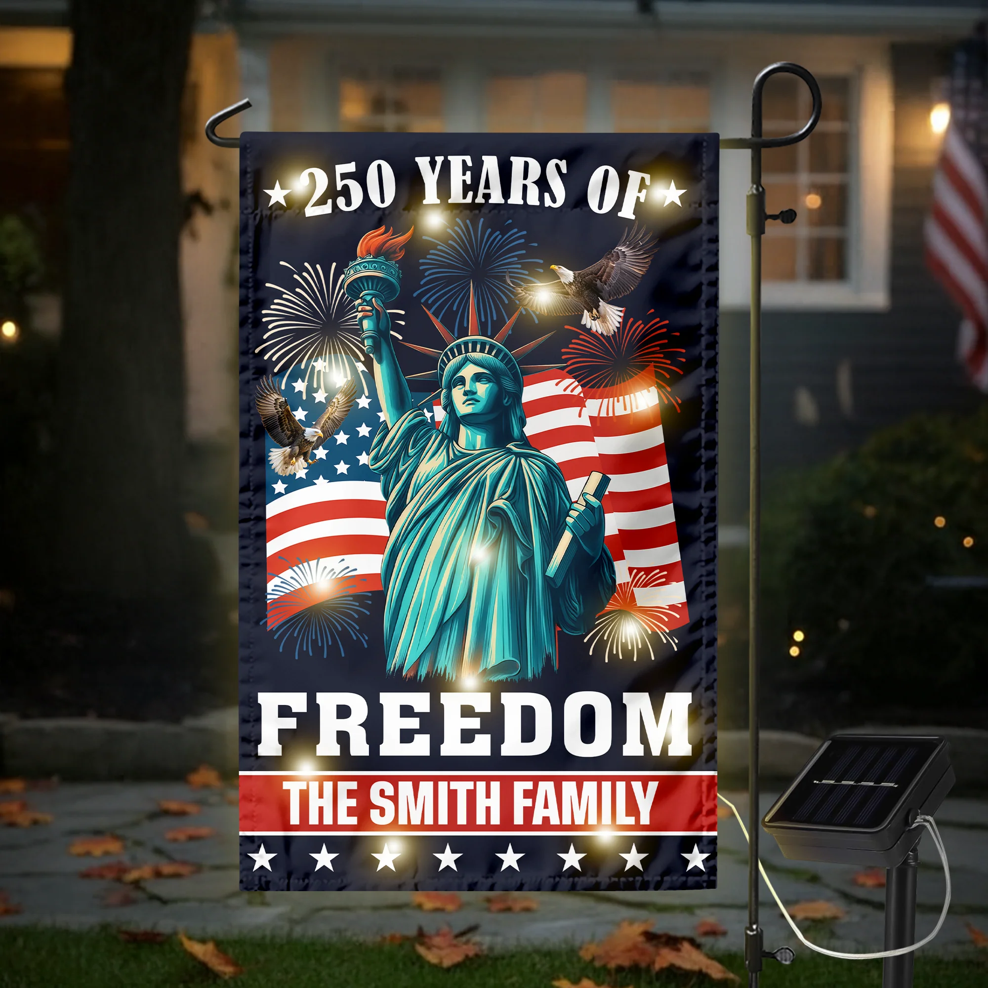 Custom Family Name 250 Years of Freedom American Led Garden Flag Patriotic Independence Day Decor CH07 899574 - Image 5