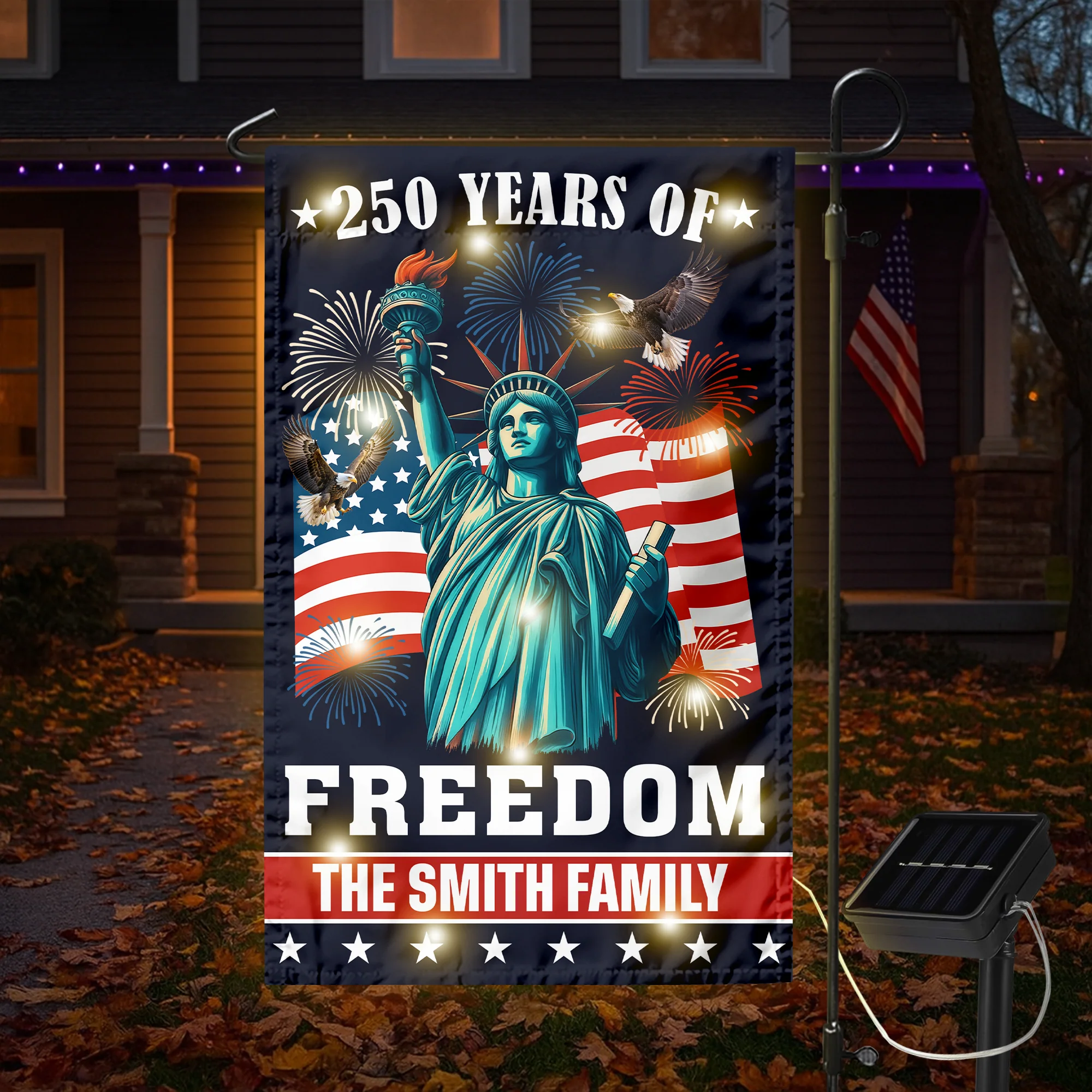 Custom Family Name 250 Years of Freedom American Led Garden Flag Patriotic Independence Day Decor CH07 899574 - Image 6