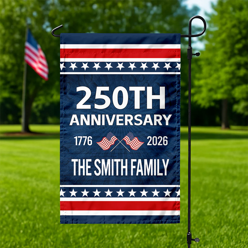 Custom Family Name 250th Anniversary 1776-2026 America Garden Flag CH07 911252 - Image 2