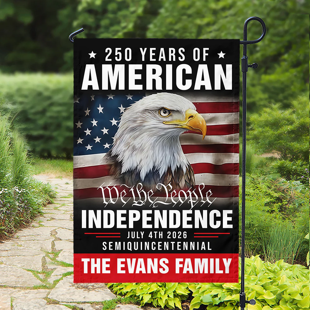 Custom Family Name America 250th Anniversary We The People Eagle Garden Flag CH07 896880 - Image 2