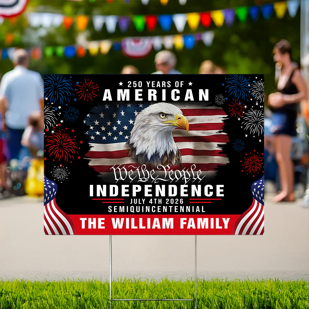 Custom Family Name America 250th Anniversary We The People Eagle Yard Sign CH07 899080 - Image 3