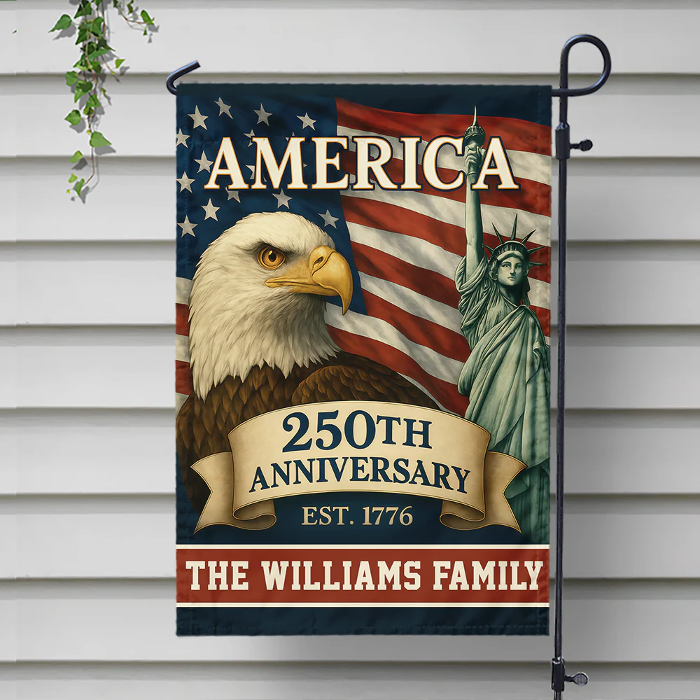 Custom Family Name Celebrate America 250th Anniversary Garden Flag Patriotic Gifts CH07 899150 - Image 3