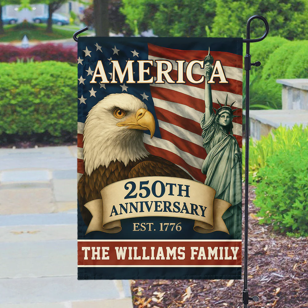 Custom Family Name Celebrate America 250th Anniversary Garden Flag Patriotic Gifts CH07 899150 - Image 5
