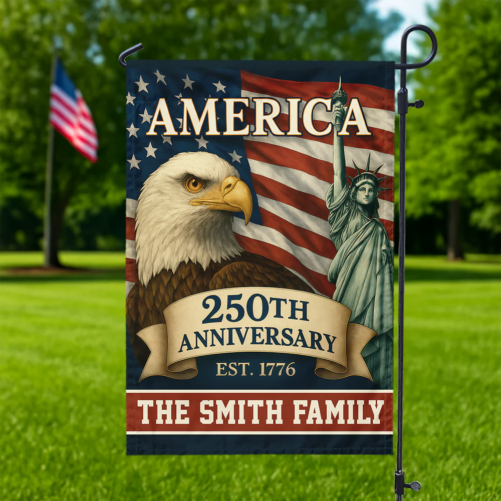 Custom Family Name Celebrate America 250th Anniversary Garden Flag Patriotic Gifts CH07 899150 - Image 6