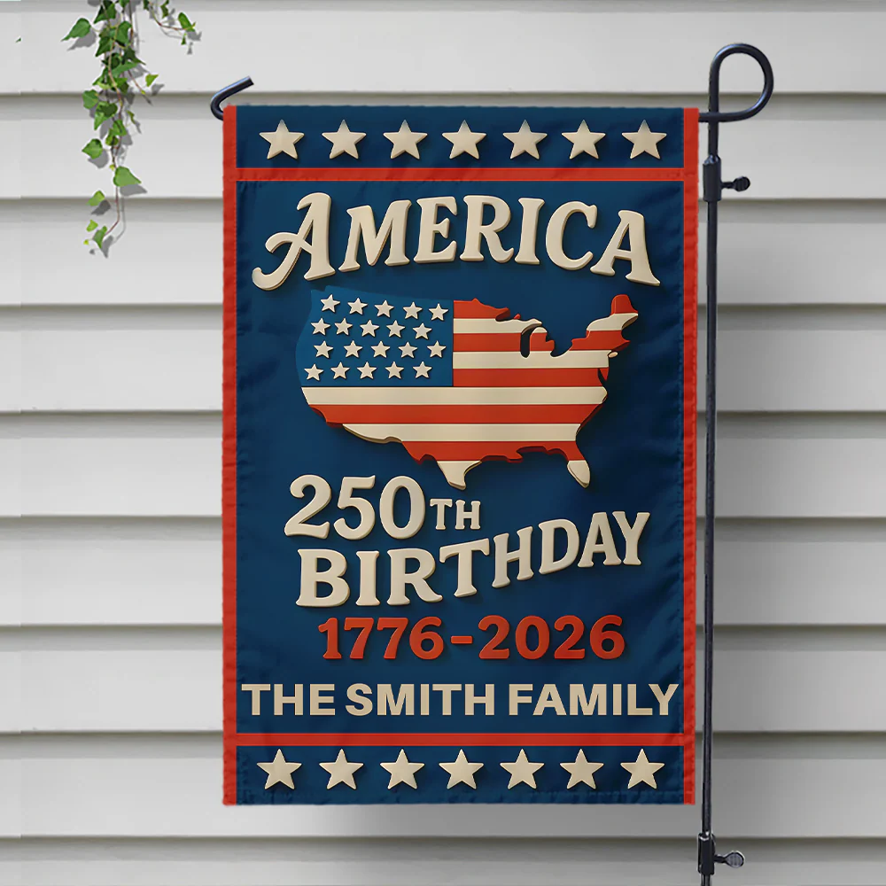 Custom Family Name Happy America 250th Birthday Garden Flag CH07 899598 - Image 3