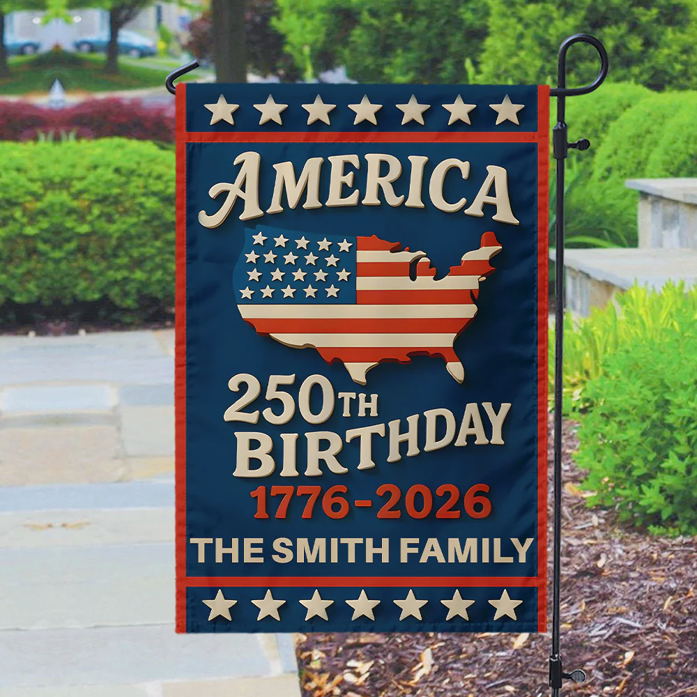 Custom Family Name Happy America 250th Birthday Garden Flag CH07 899598 - Image 6