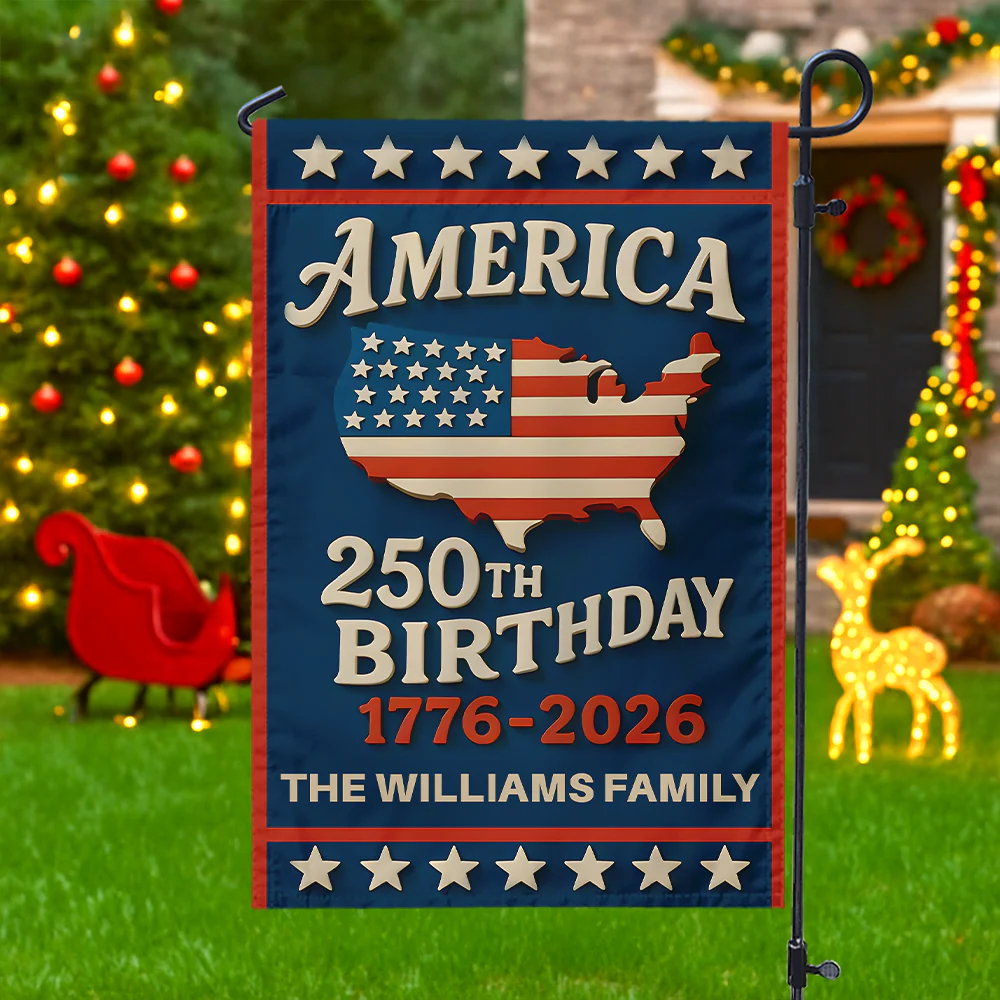 Custom Family Name Happy America 250th Birthday Garden Flag CH07 899598 - Image 7