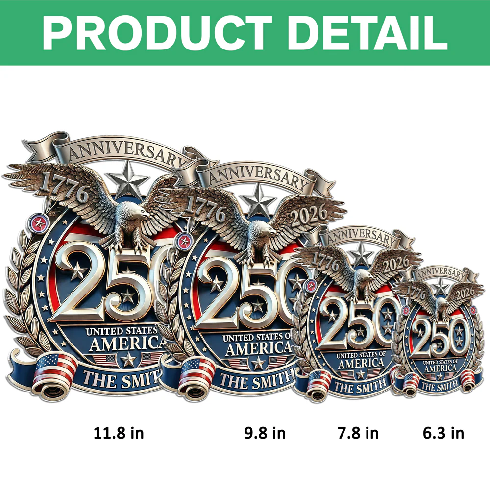 Custom Family Name USA Eagles 250th Anniversary Semiquincentennial 1776-2026 Acrylic Suncatcher CH07 910860 - Image 8