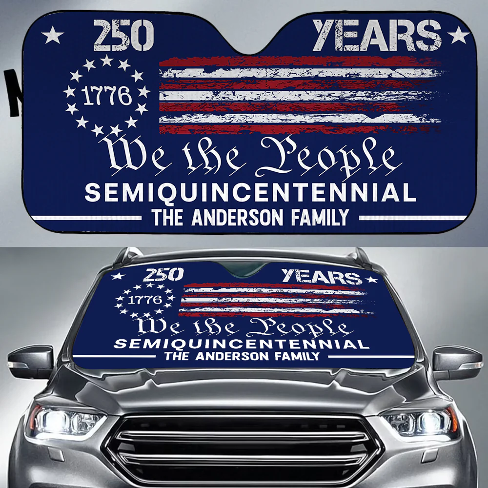 Custom Family Name We The People 250 Years America Car Sunshade CH07 910248 - Image 3