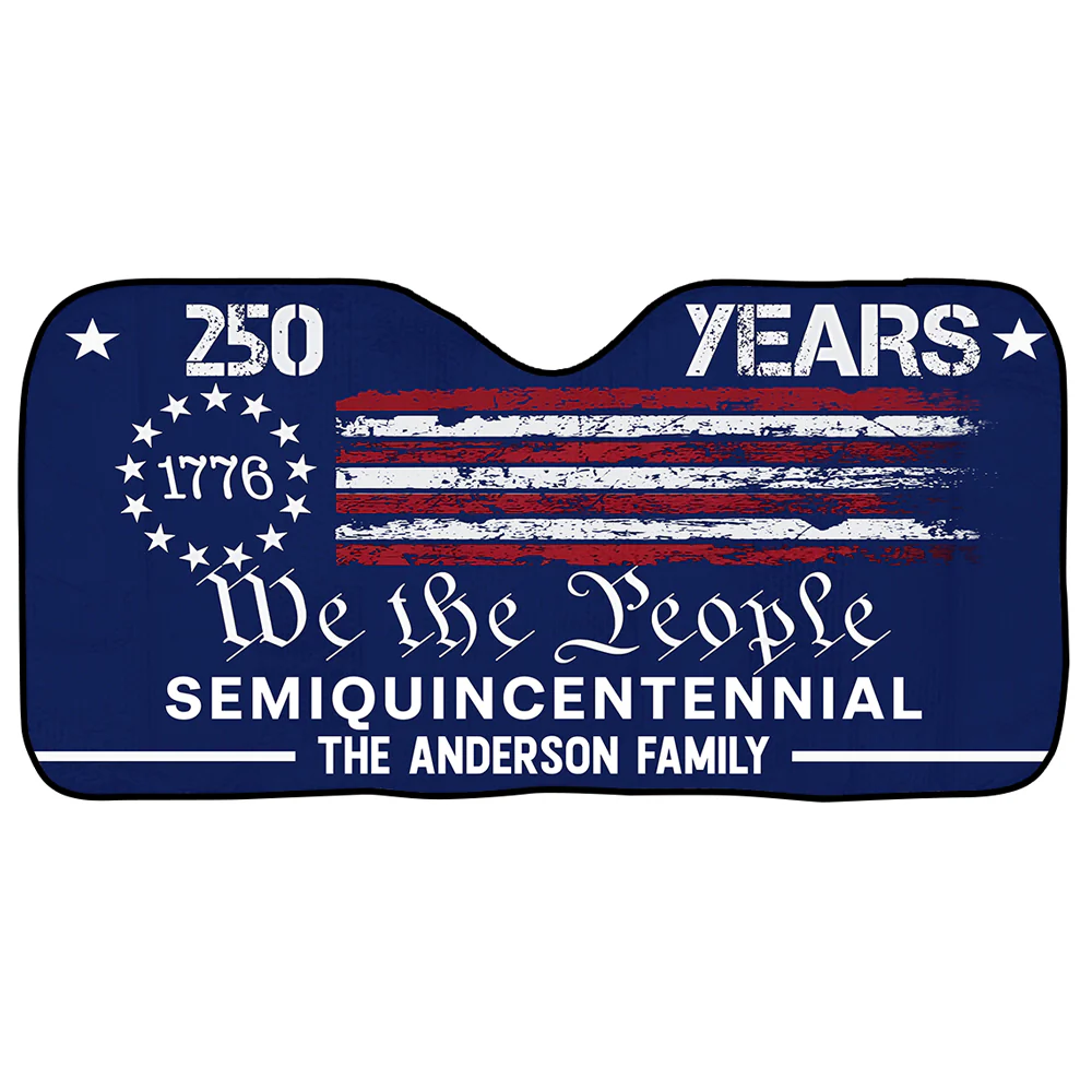 Custom Family Name We The People 250 Years America Car Sunshade CH07 910248 - Image 4