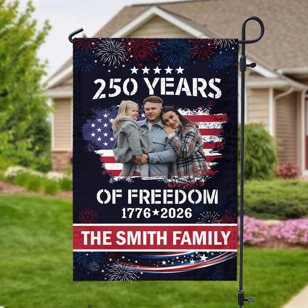 Custom Family Photo Celebrate 250 Years of America Garden Flag CH07 899286 - Image 2