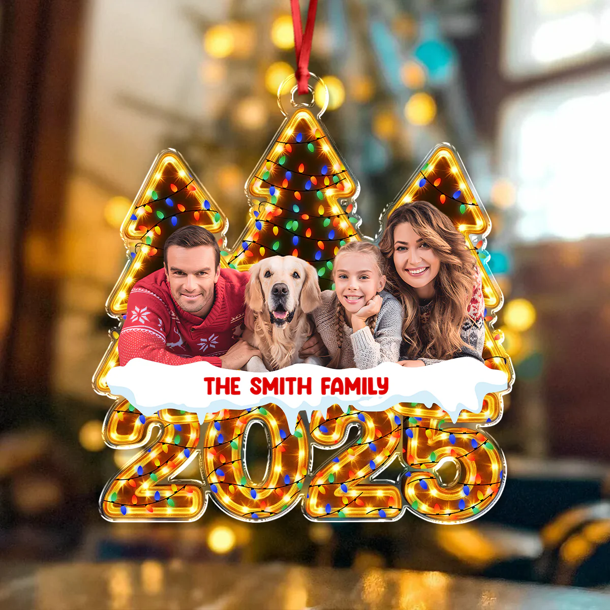 Custom Family Photo Christmas Light Acrylic Ornament CH07 899162 - Image 5