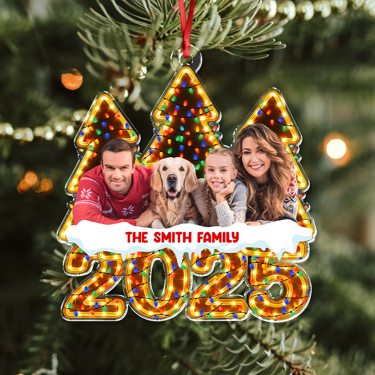Custom Family Photo Christmas Light Acrylic Ornament CH07 899162 - Image 6