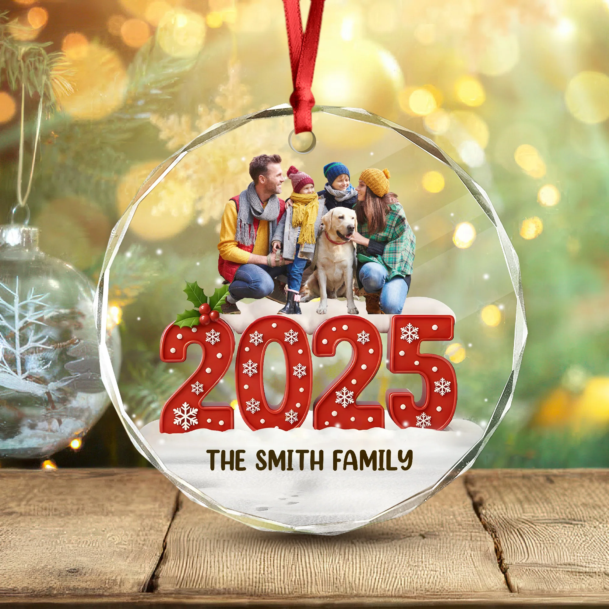 Custom Family Photo Glass Ornament Christmas Gifts For Dad, Mom, Grandpa, Grandma CH07 899984 - Image 2