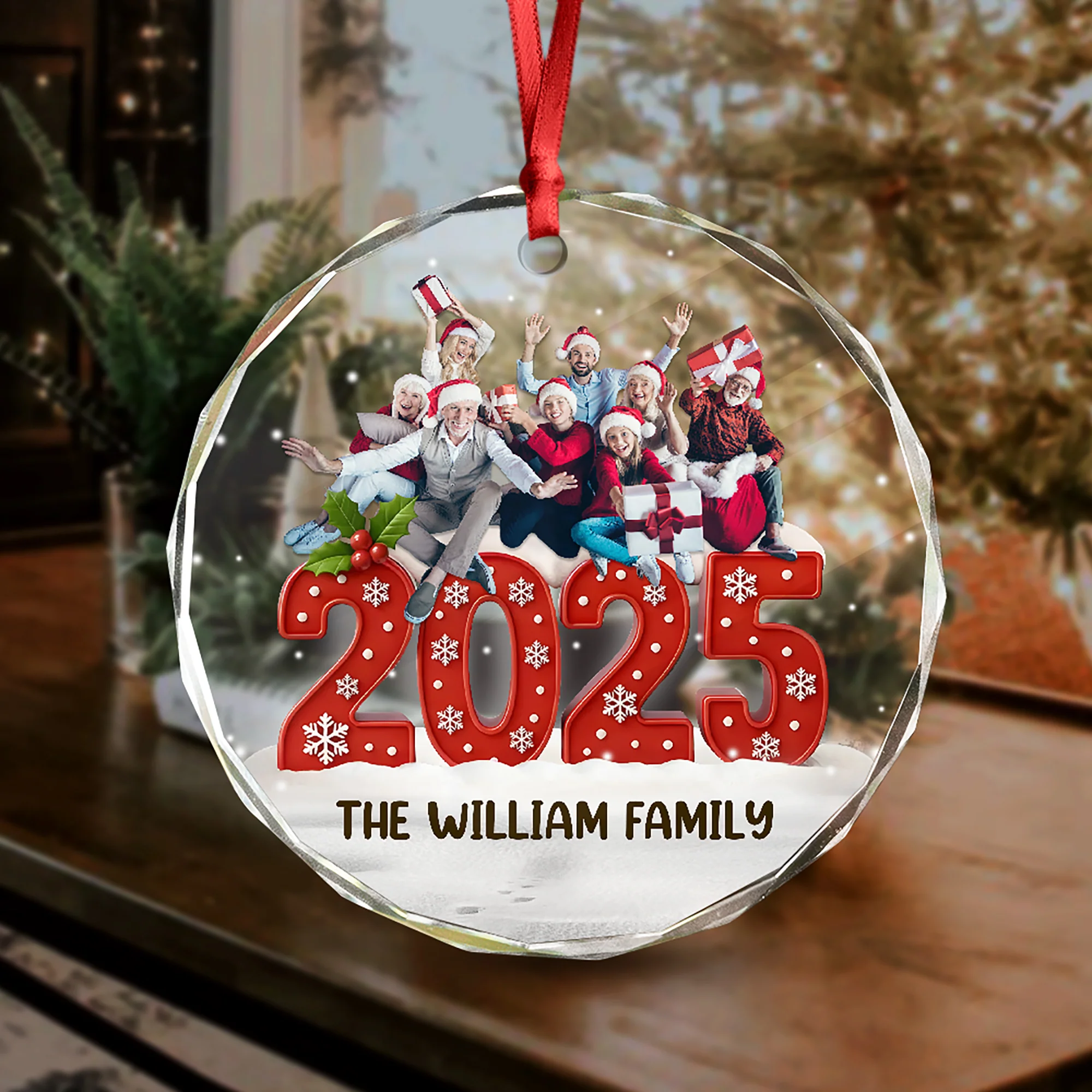 Custom Family Photo Glass Ornament Christmas Gifts For Dad, Mom, Grandpa, Grandma CH07 899984 - Image 5