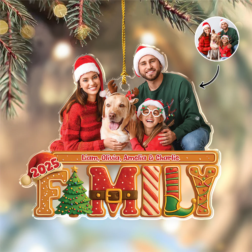 Custom Family Photo Our Christmas Tree Cake Personalized Acrylic Ornament CH07 899708 - Image 5
