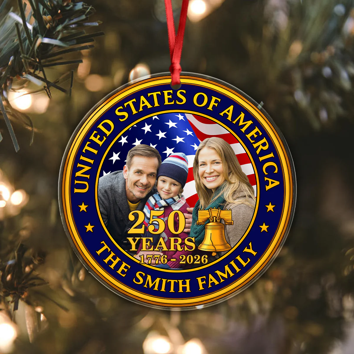 Custom Family Photo USA 250th Anniversary Acrylic Ornament CH07 899602 - Image 5