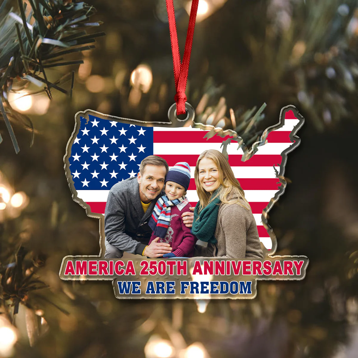 Custom Family Photo We Are Freedom Celebrate America 250th Anniversary Acrylic Ornament CH07 899850 - Image 2