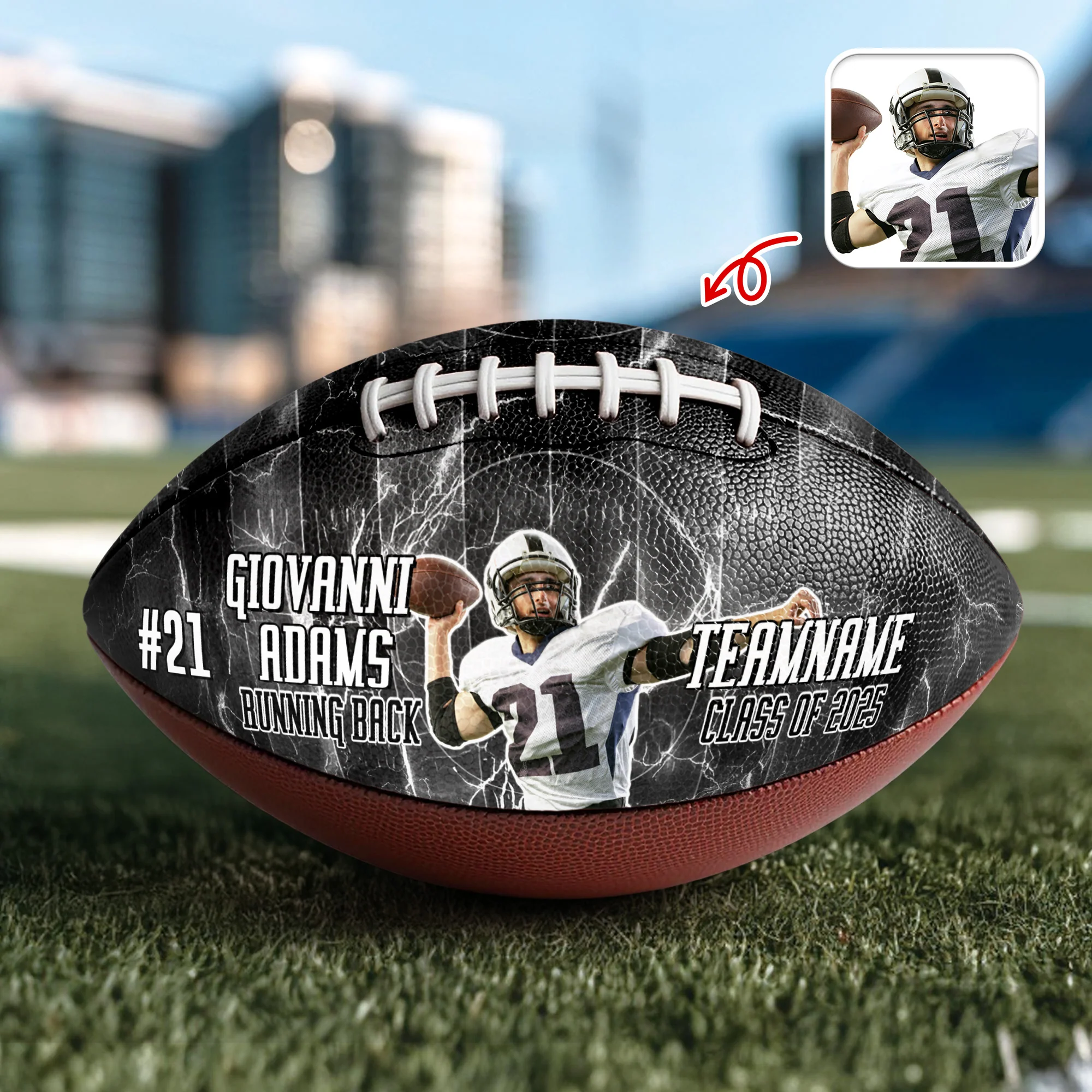 Custom Football Player Photo Football Ball Class of 2025 Football Team Gifts CH07 899592 - Image 4