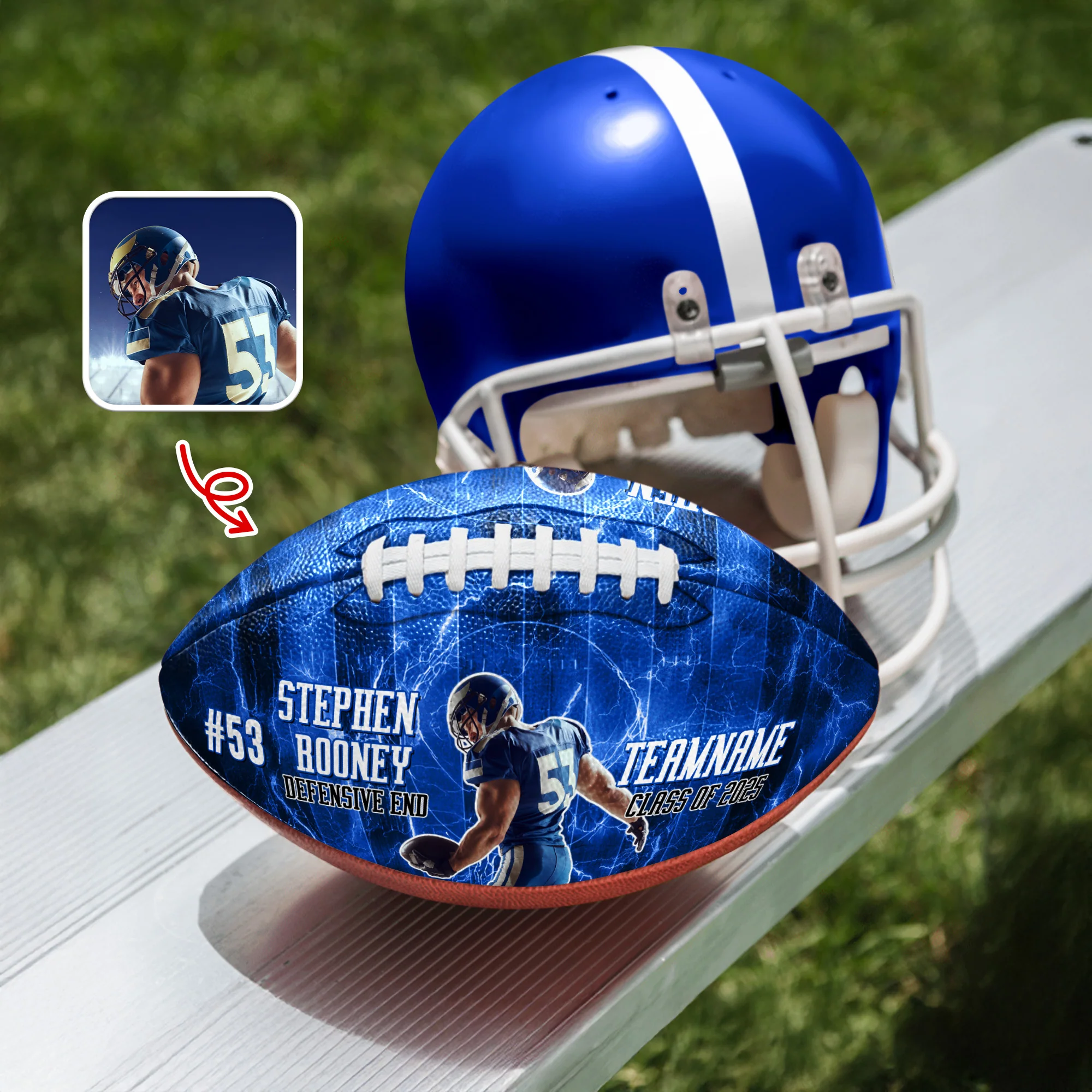 Custom Football Player Photo Football Ball Class of 2025 Football Team Gifts CH07 899592 - Image 5