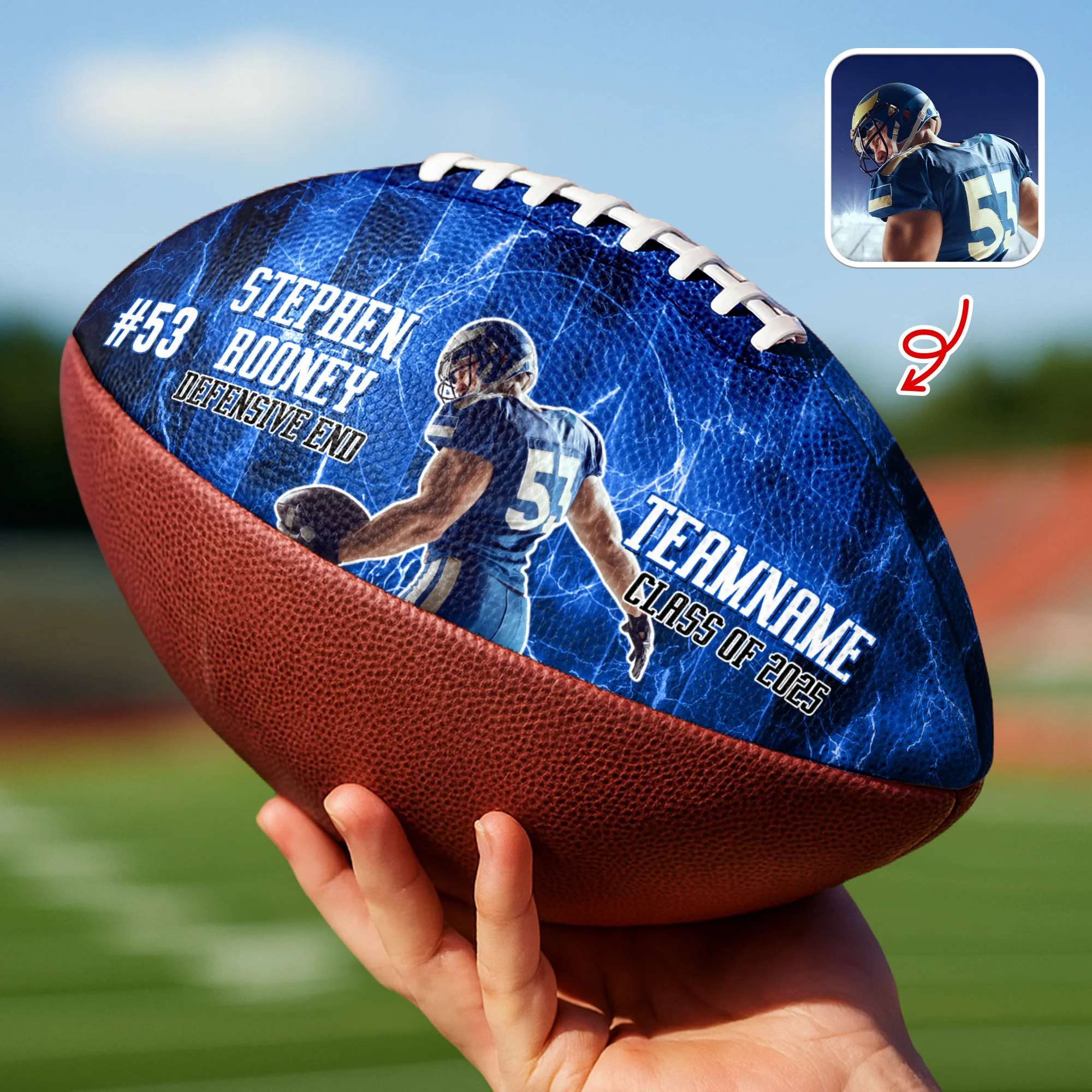 Custom Football Player Photo Football Ball Class of 2025 Football Team Gifts CH07 899592 - Image 7