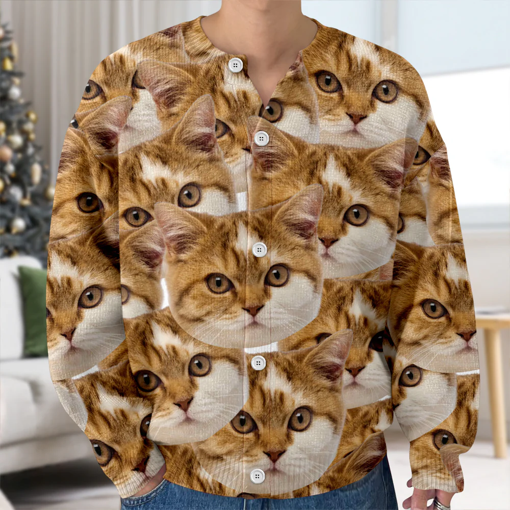 Custom Funny Cat Face Cardigan Gift For Cat Lovers CH07 899828 - Image 5