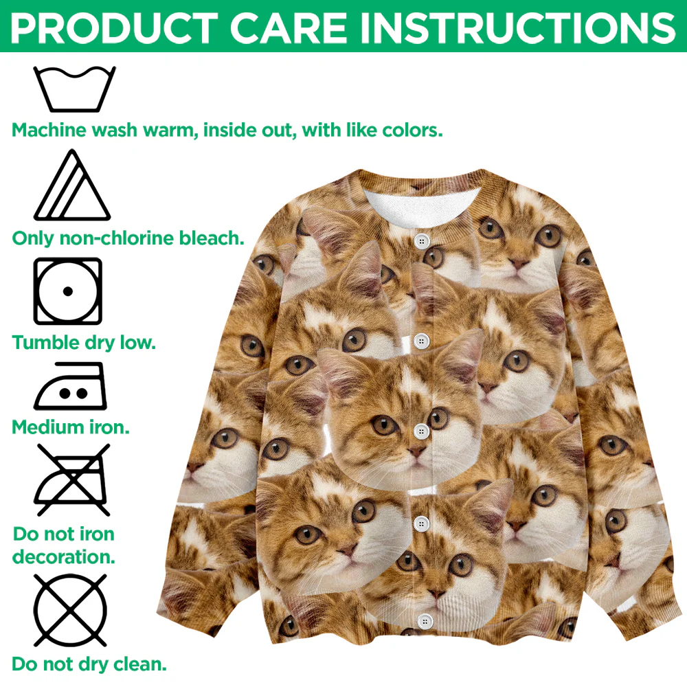 Custom Funny Cat Face Cardigan Gift For Cat Lovers CH07 899828 - Image 7