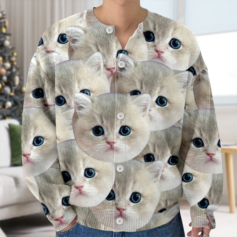 Custom Funny Cat Face Cardigan Gift For Cat Lovers CH07 899828 - Image 8