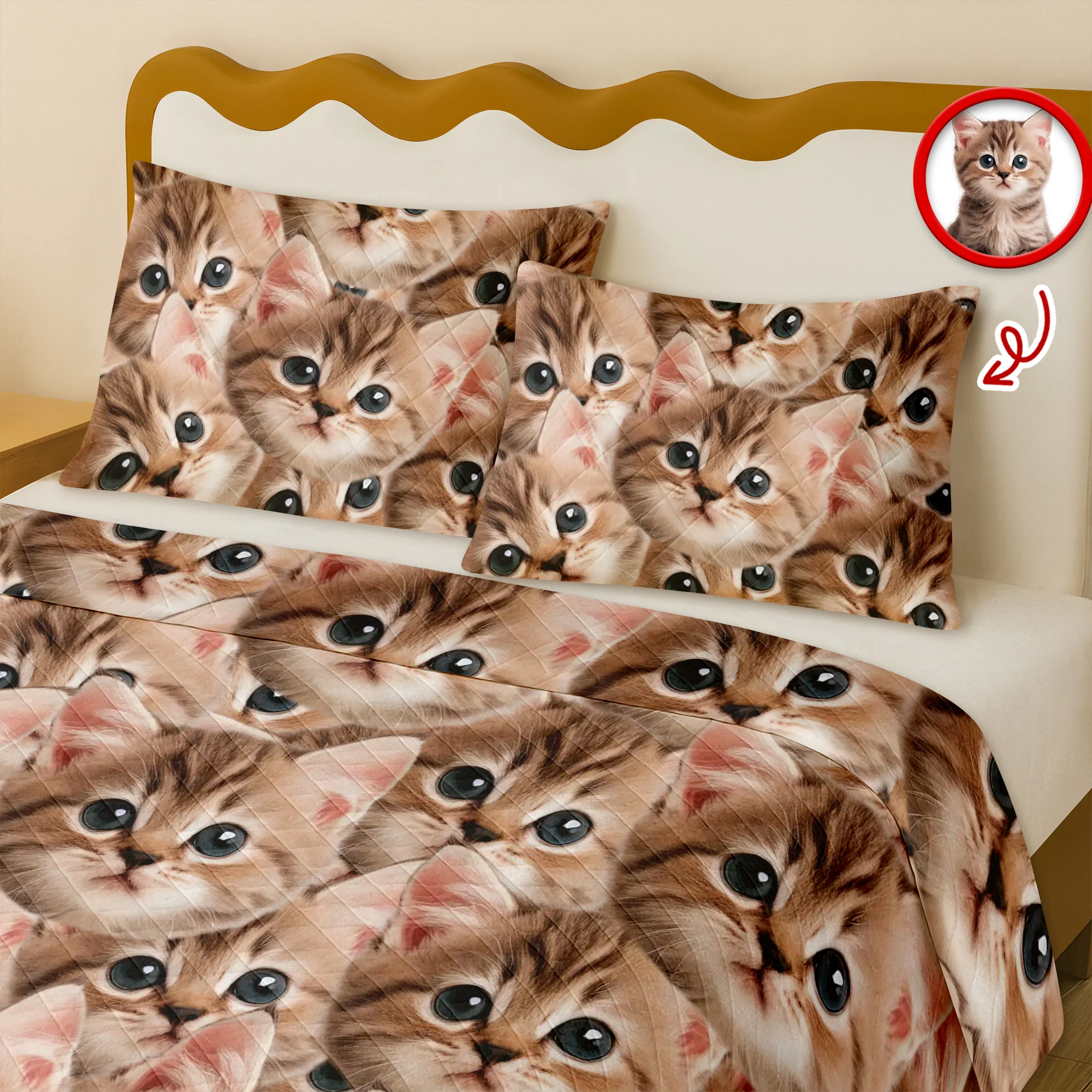 Custom Funny Cat Photo Portrait Bedding Set Birthday, Christmas Gift For Cat Lover CH07 899194 - Image 4