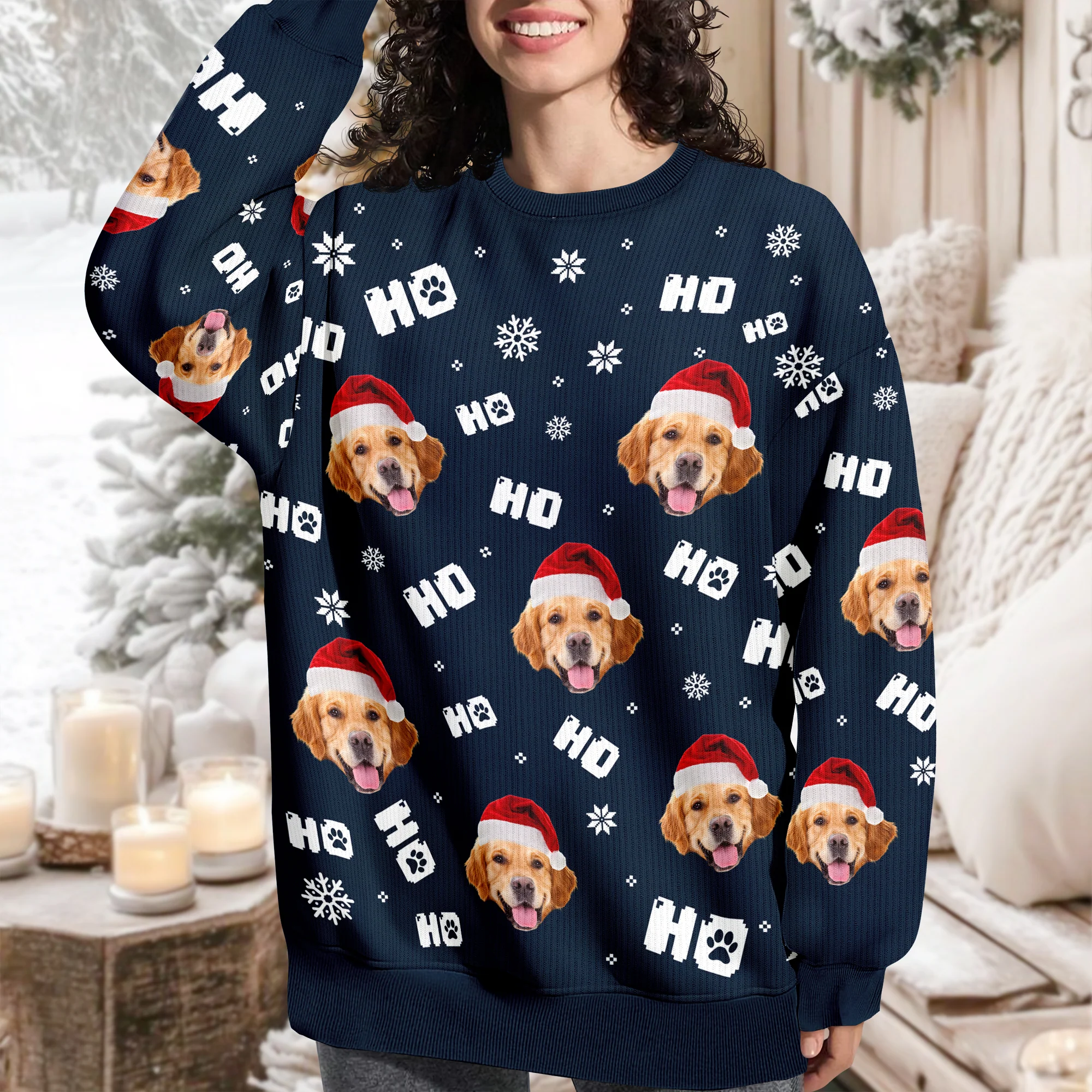 Custom Funny Dog Photo Christmas Ugly Sweater Personalized Gift For Dog Lover CH07 896672 - Image 2