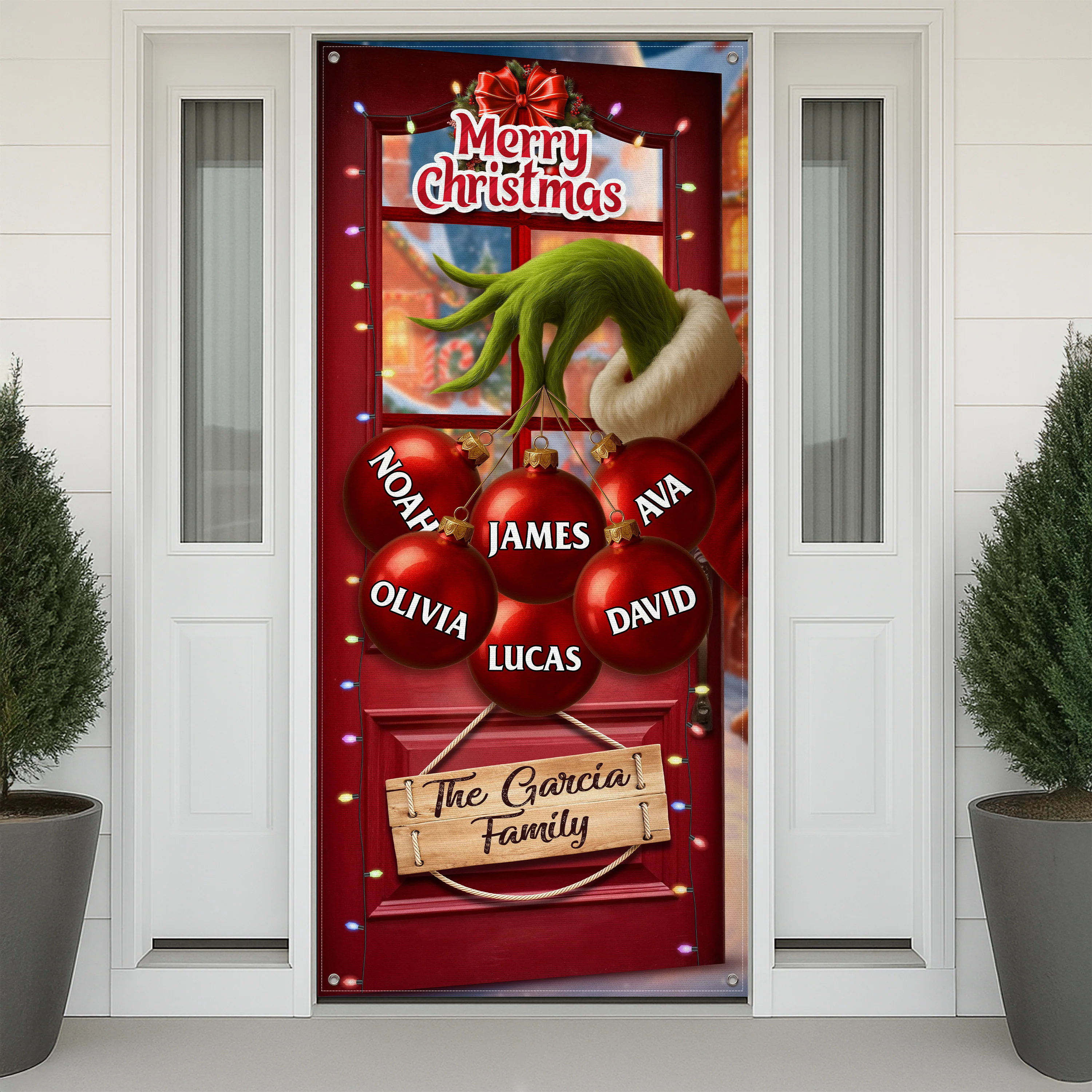 Custom Funny Ew People Christmas Family Merry Grinchmas Door Cover CH07 899964 - Image 3