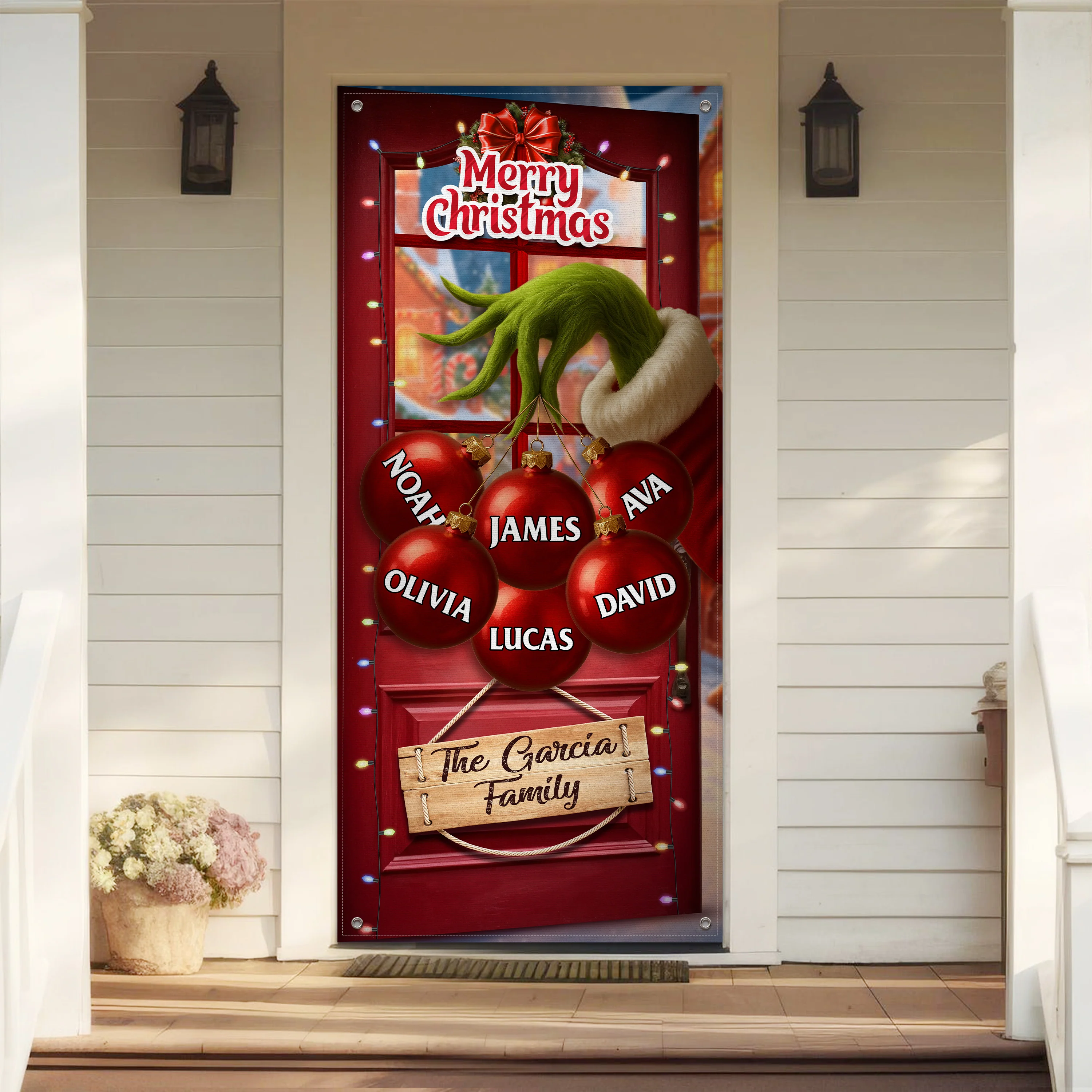 Custom Funny Ew People Christmas Family Merry Grinchmas Door Cover CH07 899964 - Image 5