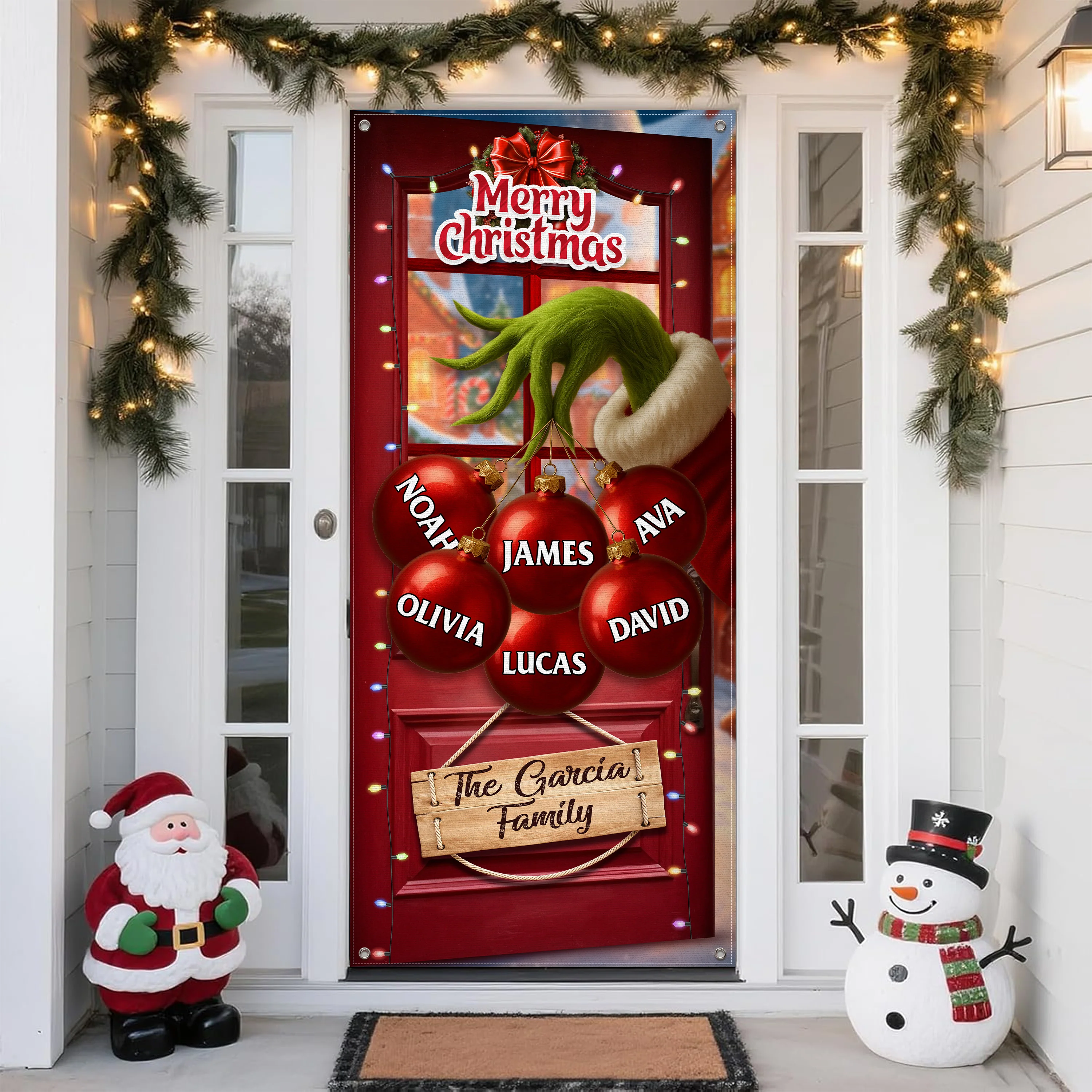 Custom Funny Ew People Christmas Family Merry Grinchmas Door Cover CH07 899964 - Image 6