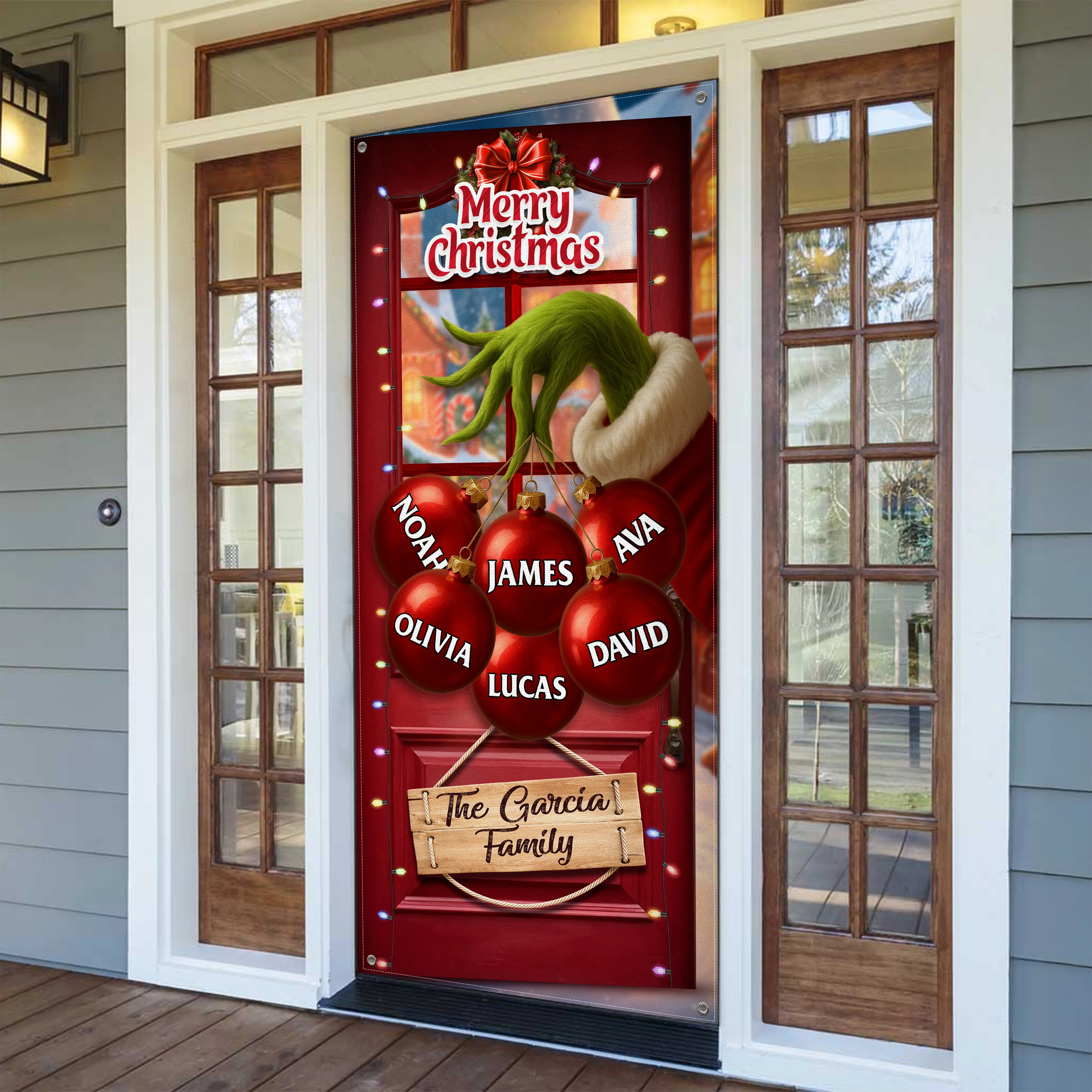 Custom Funny Ew People Christmas Family Merry Grinchmas Door Cover CH07 899964 - Image 7