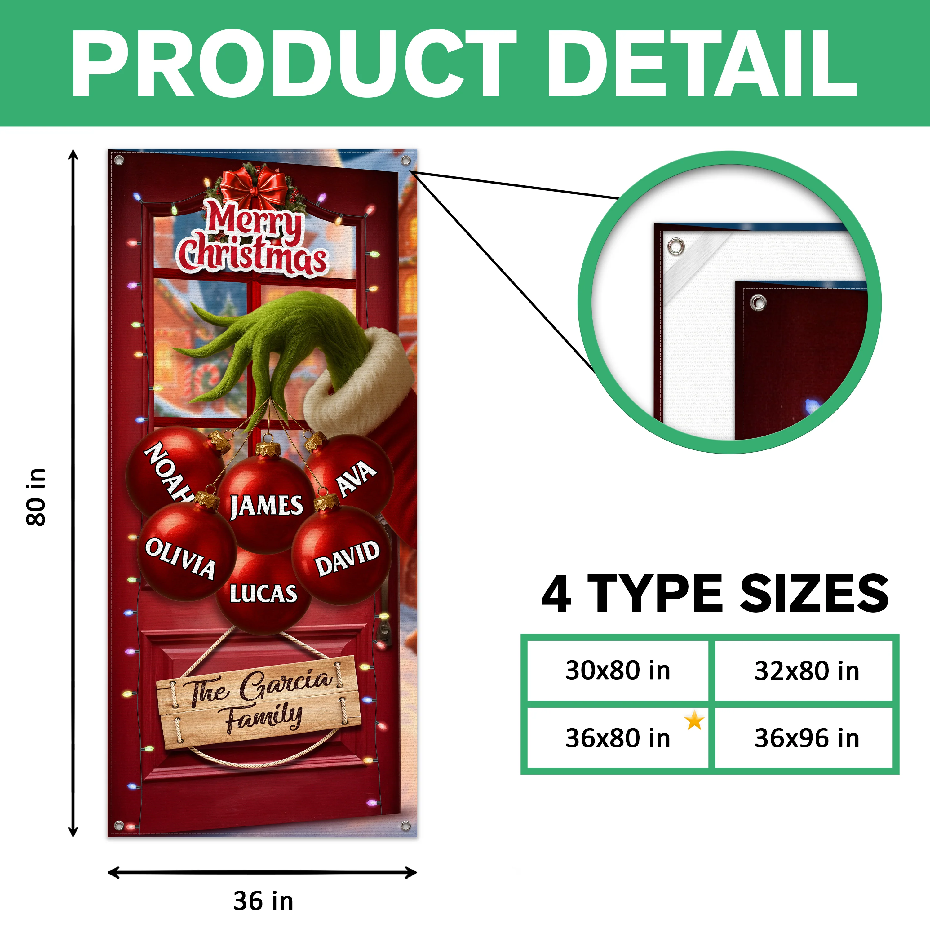 Custom Funny Ew People Christmas Family Merry Grinchmas Door Cover CH07 899964 - Image 8