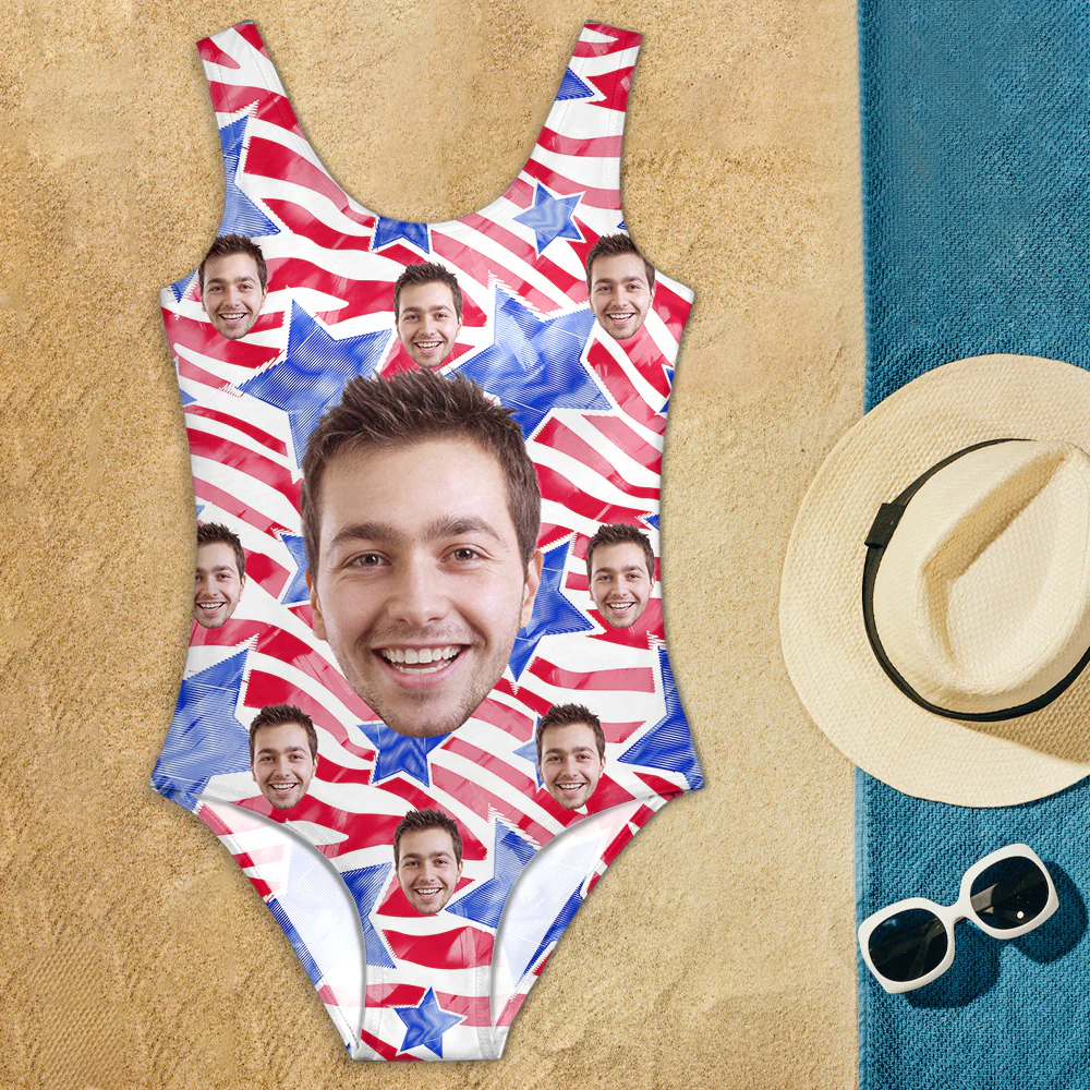 Custom Funny Face America Bathing Swimsuit Summer Party Gift CH07 895880 - Image 3