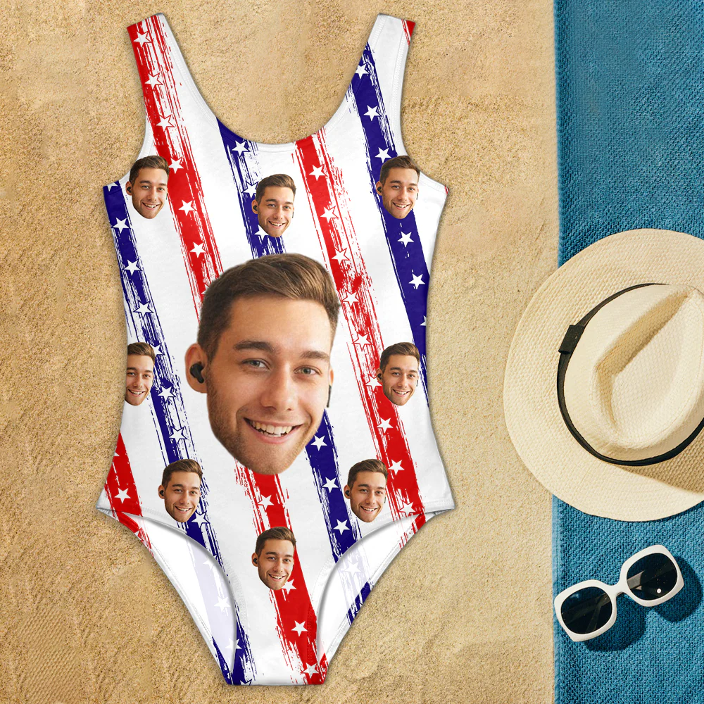 Custom Funny Face America Bathing Swimsuit Summer Party Gift CH07 895880 - Image 5